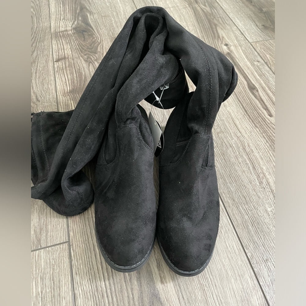 NWT. Black Over The Knee Boots Size 9
